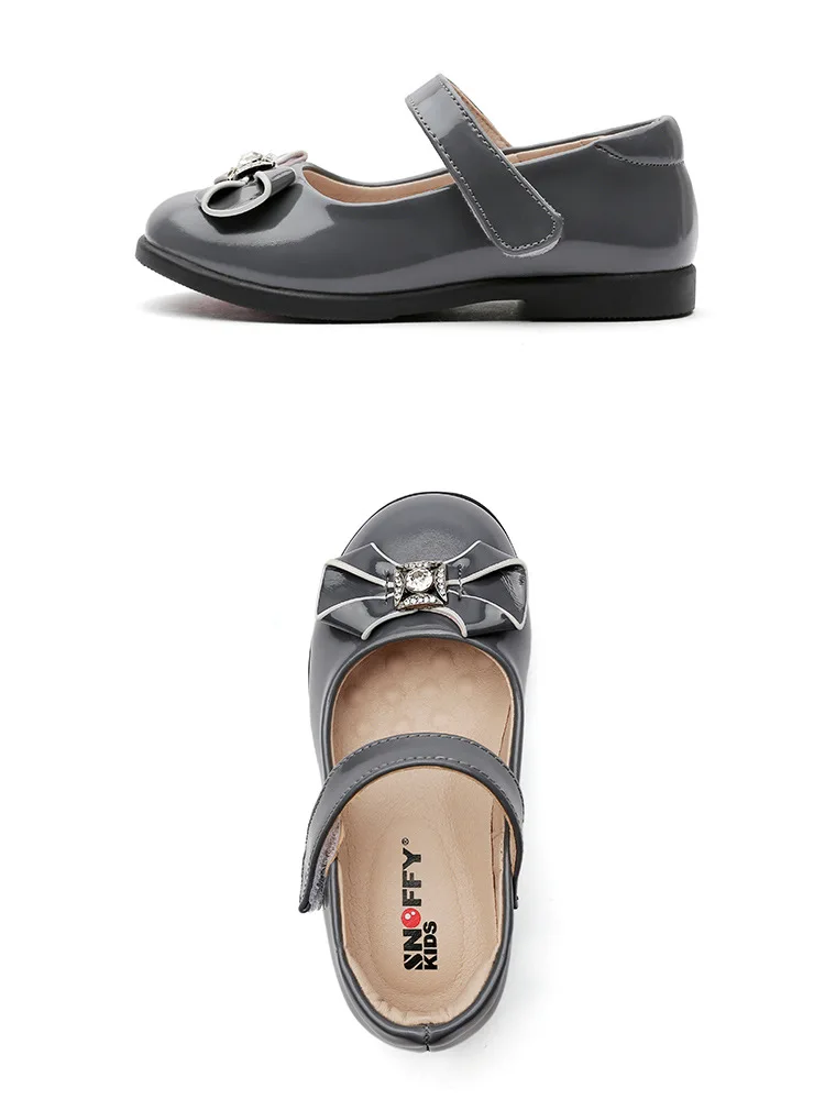 Sapatos de Couro Sapatos de Festa de Casamento Meninas do Bebê da Princesa Arco Meninas Fechar Crianças Genuíno Chaussure Fille Tx127 Toe 29 High Quality Mamãe e Bebê