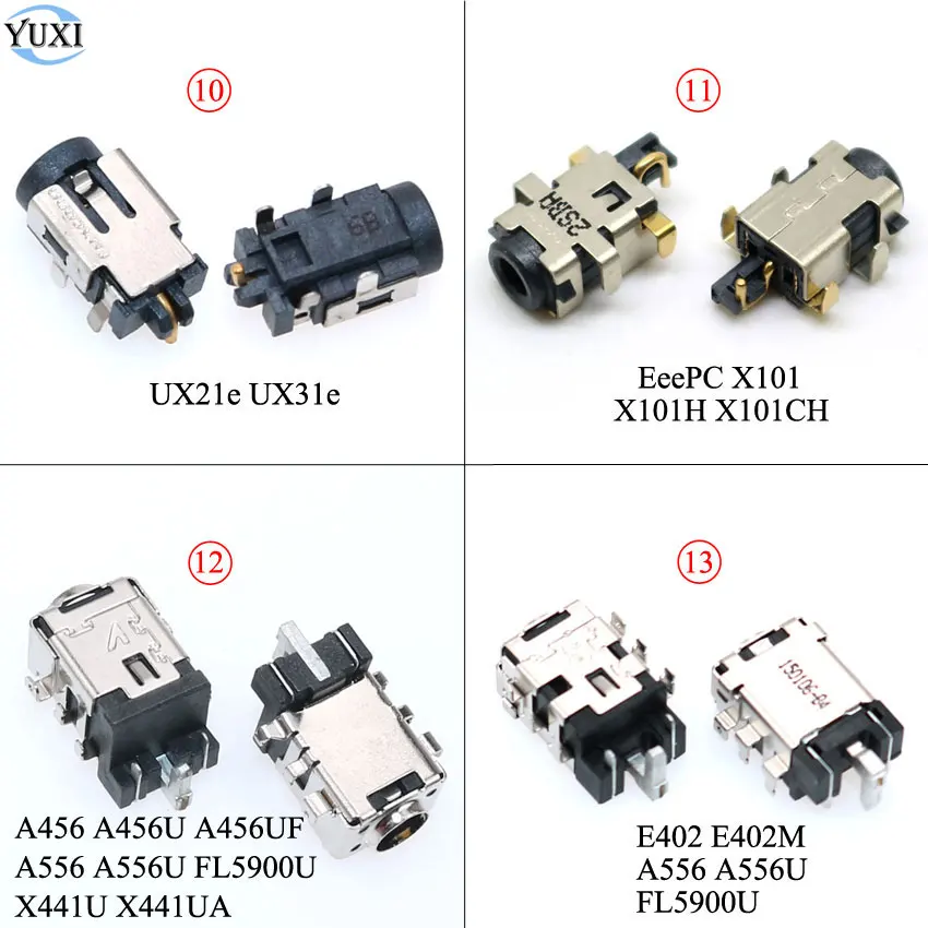 YuXi 5 шт. для UX21 UX21e UX31 UX31e EeePC X101 X101H X401 X402 X201E X52E X53S X54 Ноутбук DC разъем питания