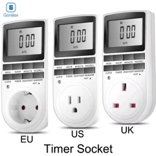 Розетка с таймером для ЕС, США, Великобритании, вилка с кухонным таймером, электронный цифровой переключатель, 7 дней, 12/24 часов в неделю, программируемый таймер