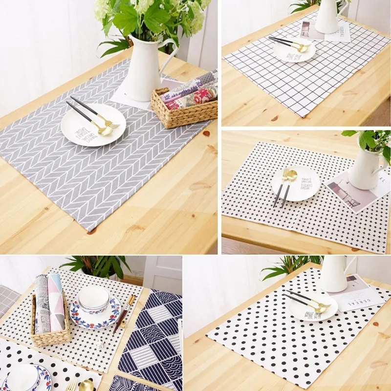 

1 Pcs Table Mat Pad Placemat 40x60cm Decoration for Home Kitchen Dining Room LO88