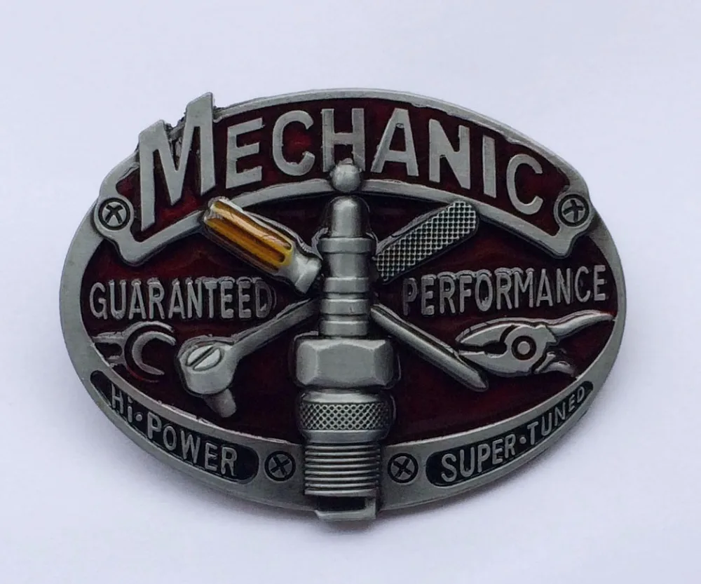 Red Enamel Mechanic Belt Buckle Jfby117 Suitable For 4cm Wideth Belt