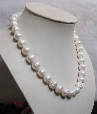 

FREE SHIPPING HOT sell new Style >>>> 12mm natural south seas baroque white pearl necklace 17inch