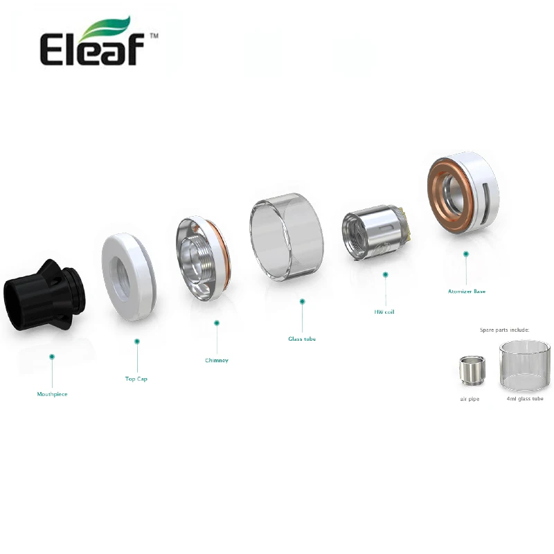 Original Eleaf ELLO T Atomizer 2ml Extendable to 4ml with HW3 HW4 Coil Fits Invoke Box MOD Vape HW1 HW2 Coil 02
