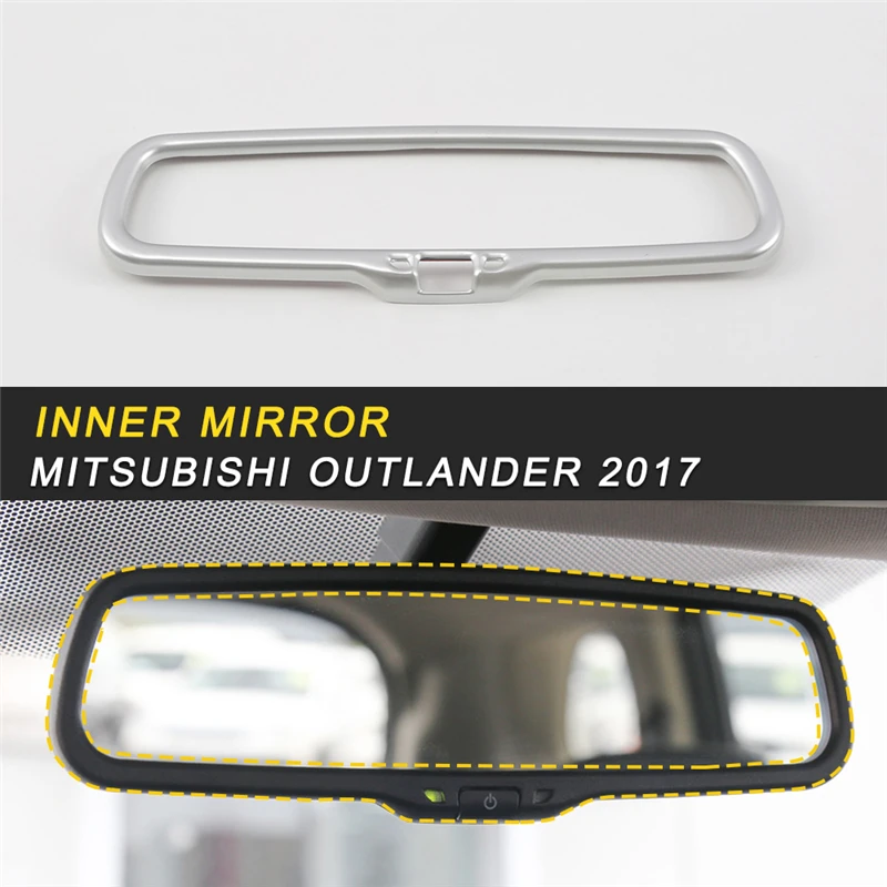 

Inner Decoration Makeup Mirror Cover Frame Trim Sticker Interior Accessories for Mitsubishi Outlander 2017 Car Styling
