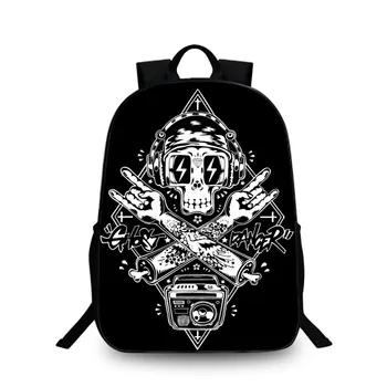

BAOBEIKU Big Sized Children Travel Backpack for School Printing Skull Men Laptop Bagpack High Capacity College Women Bookbag