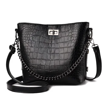 

Designer Handbags High Quality Street Fashion Chains Small Shoulder Bags for Women PU Leather Bucket Crossbody Bag Bolsos Mujer