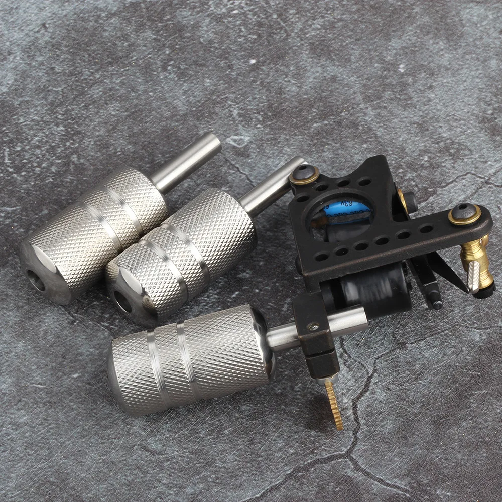 

1PCS Pro Stainless Steel Tattoo Grip 25MM With Back Stem Professional Tattoo Machine Grips Tubes Tips Tool grips para tatuajes