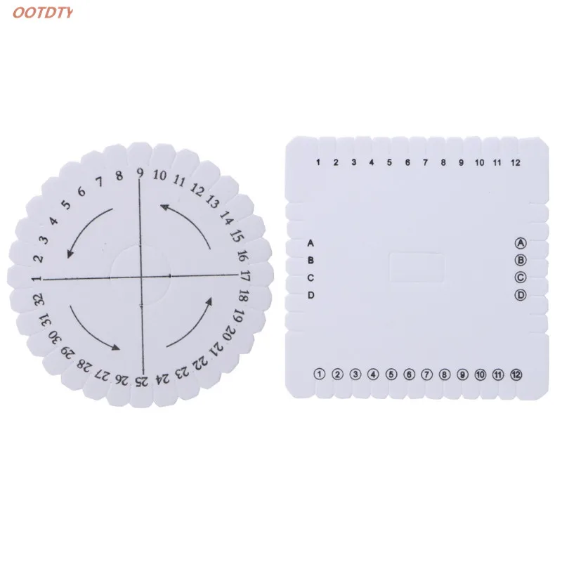 

OOTDTY 2Pcs Round Square Kumihimo Beading Cord Disc/Disk Braiding Braided Plate DIY