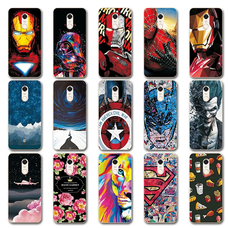 For Xiaomi Redmi 5 Plus Silicone Novelty Phone Case Cover For Xiaomi redmi 5 Iron Man Avengers Case Coque Redmi 5plus Covers