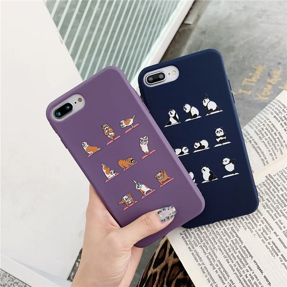 Lovely Funny Dance Dog Phone Case for IPhone X XR Xs MAX Classic Cute Art Panda TPU Silicone Back Cover 8 7 6 6S Plus |