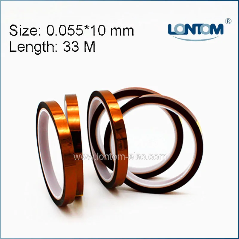 

5 rolls 10mm width 33M Kapton Tape High Temperature Heat Resistant Polyimide free shipping