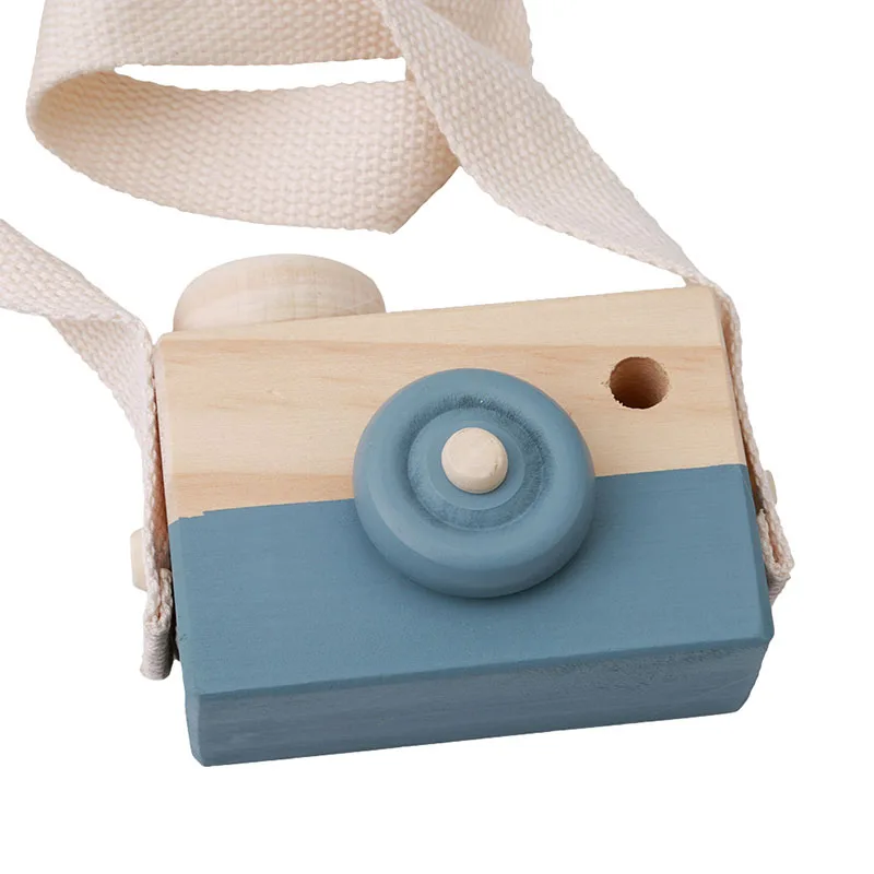 Милая деревянная игрушечная камера для маленьких детей, подвесная камера, реквизит для фотосъемки, Детская обучающая игрушка, подарки на день рождения и Рождество