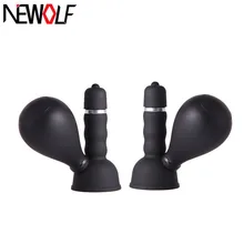 Vibrating Breast Nipple Sucker Nipple Pussy Clitoris Massager Pump Sex Stimulator Vibrators Sex Toys for Women Adult Games PY709