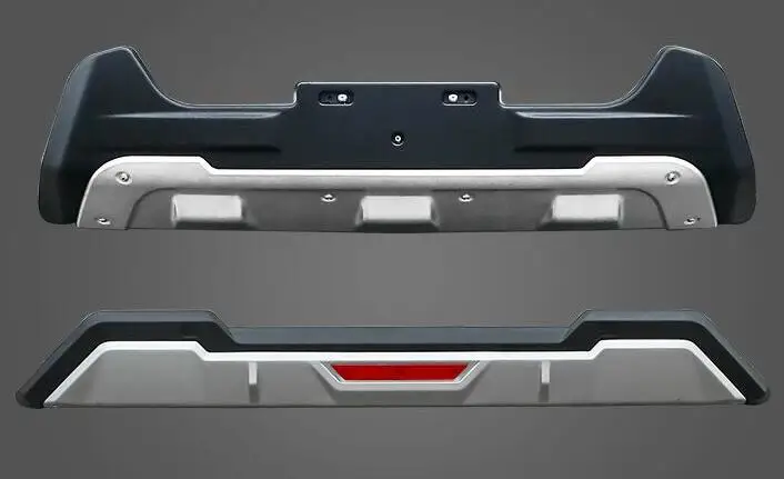 ABS автомобильный Передний+ задний бампер Защитная крышка противоскользящая пластина Firs для Toyota Fortuner - Цвет: Front and Rear