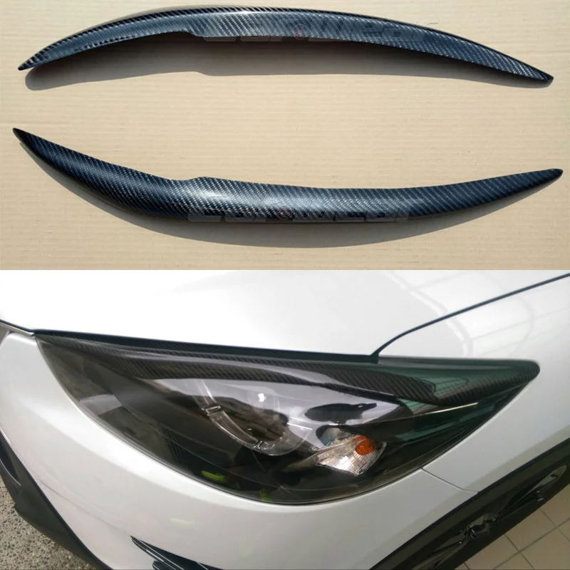 

CX-5 Carbon Fiber Car Headlight Eyelid Eyebrows Cover Trim Sticker for Mazda CX 5 2012-2016
