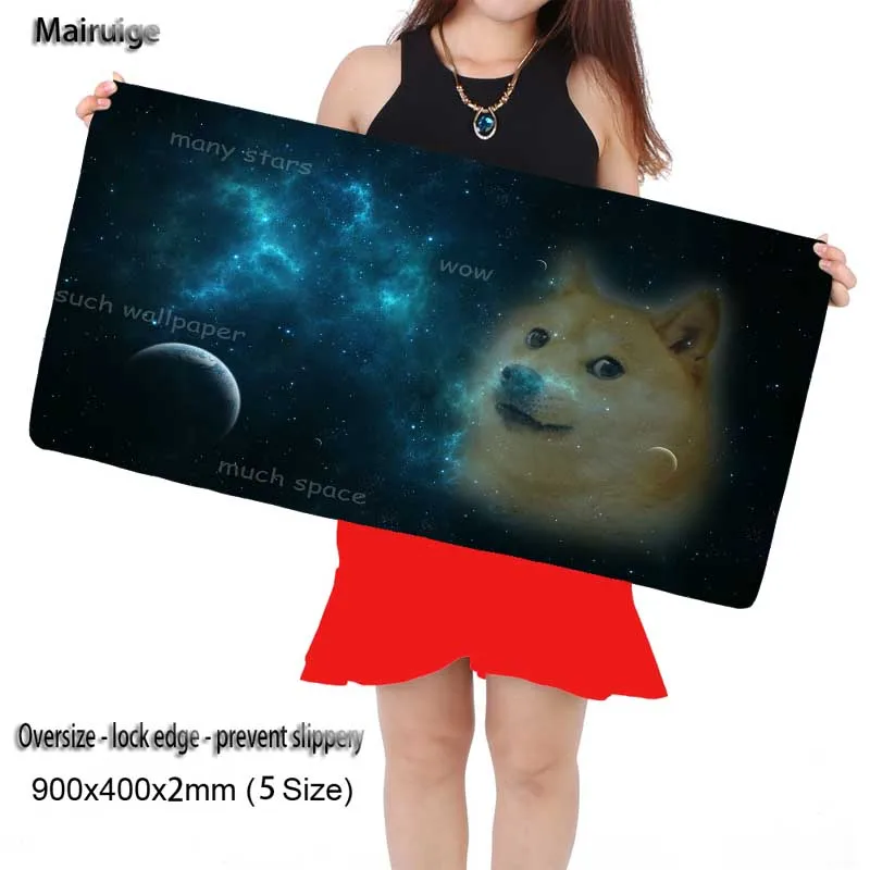 

Free Shipping Speed/Control Version Large Gaming Gamer Locking Edge Cartoon Dog Mouse Keyboards Mat Grande Mousepad for CSGO LOL