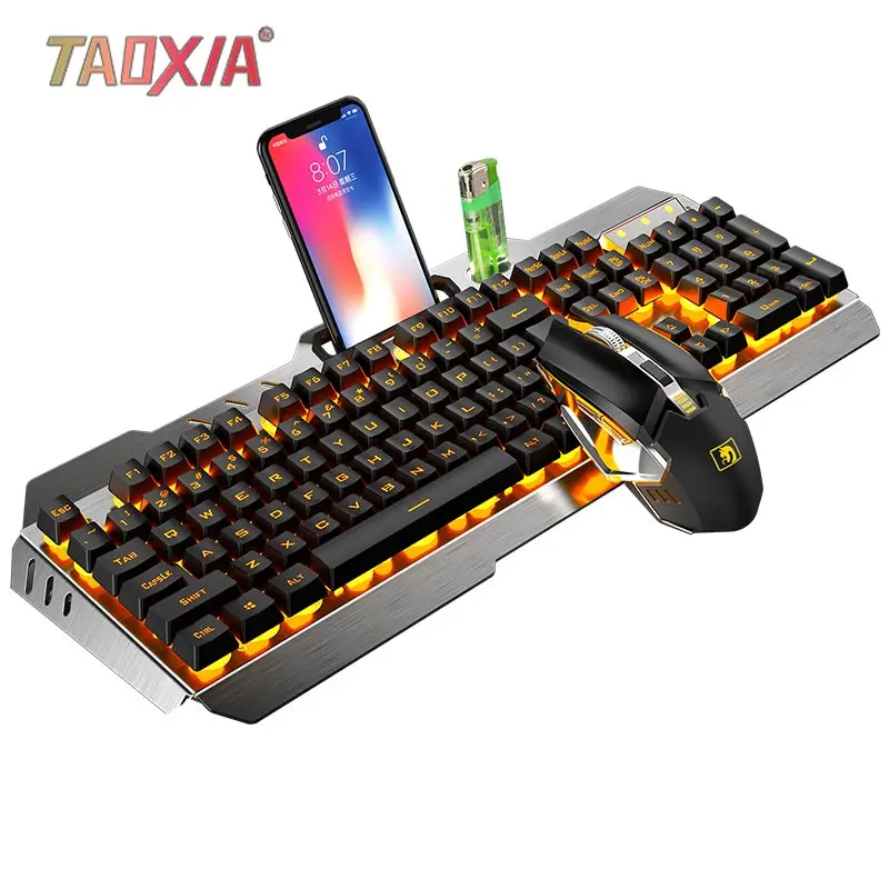 Wireless Rechargeable Keyboard And Mouse Set Really Mechanical Keyboard Laptop Computer Esports Game Portable Charging Keyboards