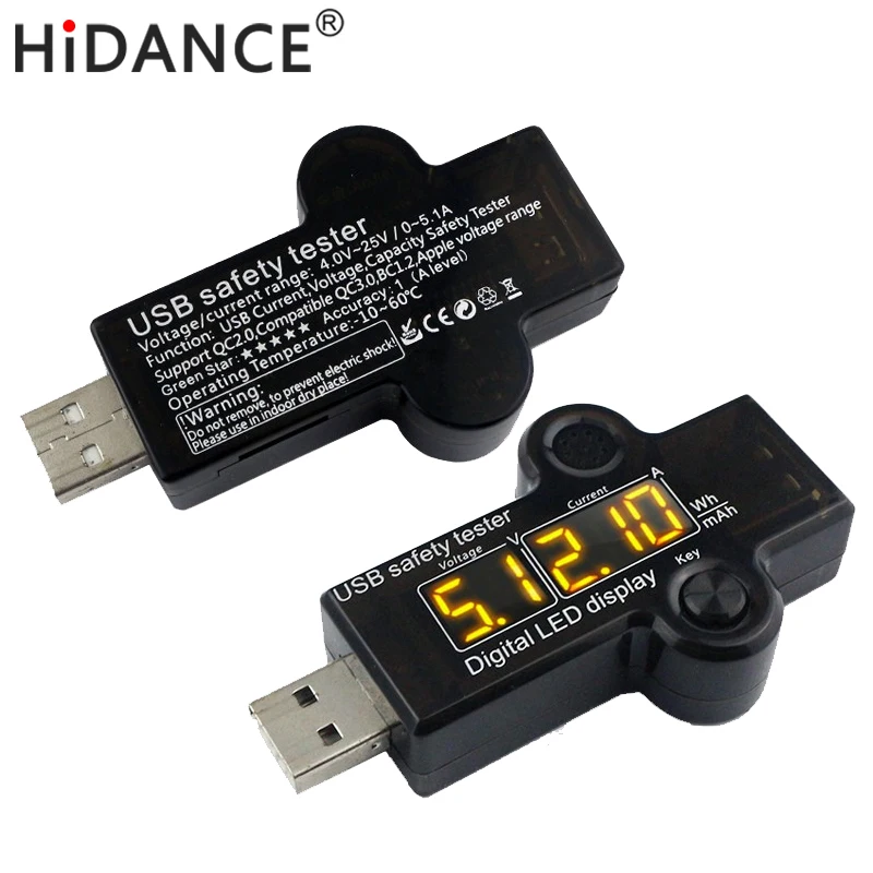 

USB Tester Digital Ammeter ampere Voltage Current Meter DC Voltmeter amperimetro Charger battery power supply capacity detection