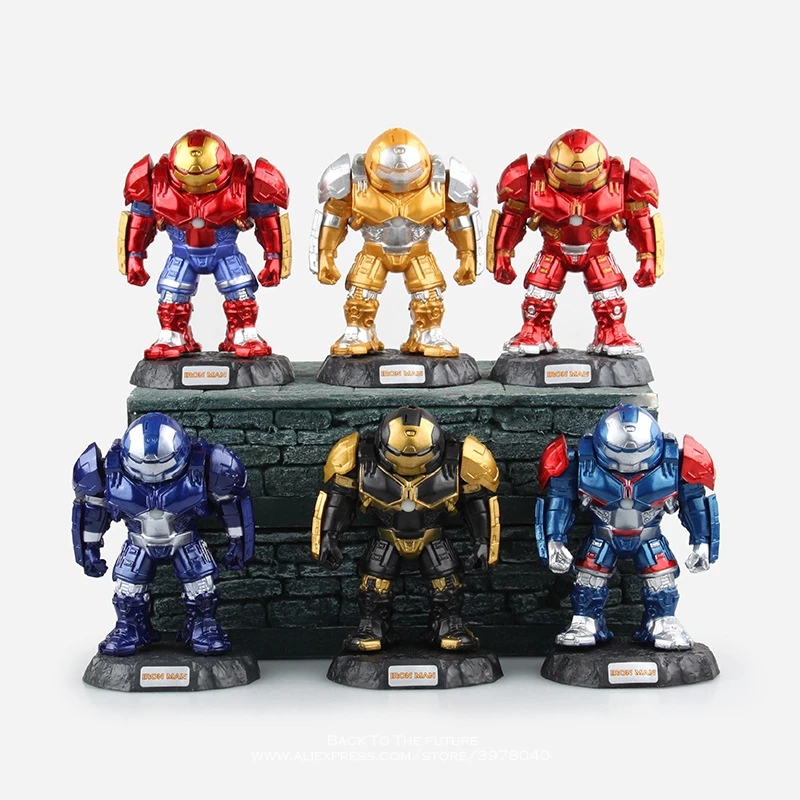 

Disney Marvel Avengers Hulkbuster 10cm 6pcs/set Action Figure Anime Decoration Collection Figurine Toy model for children gift