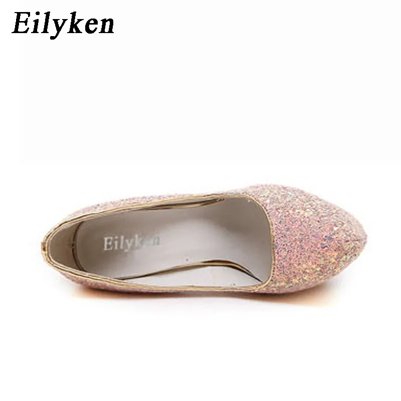 Eilyken Women Pumps Bling Personality Sexy 16 cm High heel Temperament High-heeled shoes Round Toe Pumps size 34-45