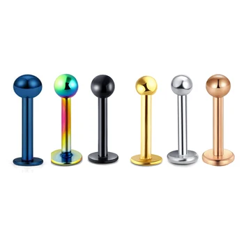 

TIANCIFBYJS 16G Titanium Anodized Stainless Steel Ball and Cone Labret Piercing Lip Ring Tragus Helix Cartilage Earring Barbell
