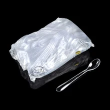 BAKEST 100 шт в мешок пластик; желеобразная масса ложка для йогурта одноразовая ложка для мороженого