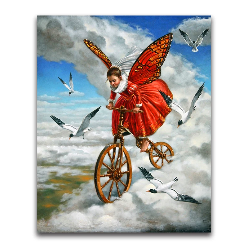 heaven 5D DIY Diamond embroidery butterfly girl Full square Diamond mosaic Cartoon full round Diamond painting Cross stitch bird