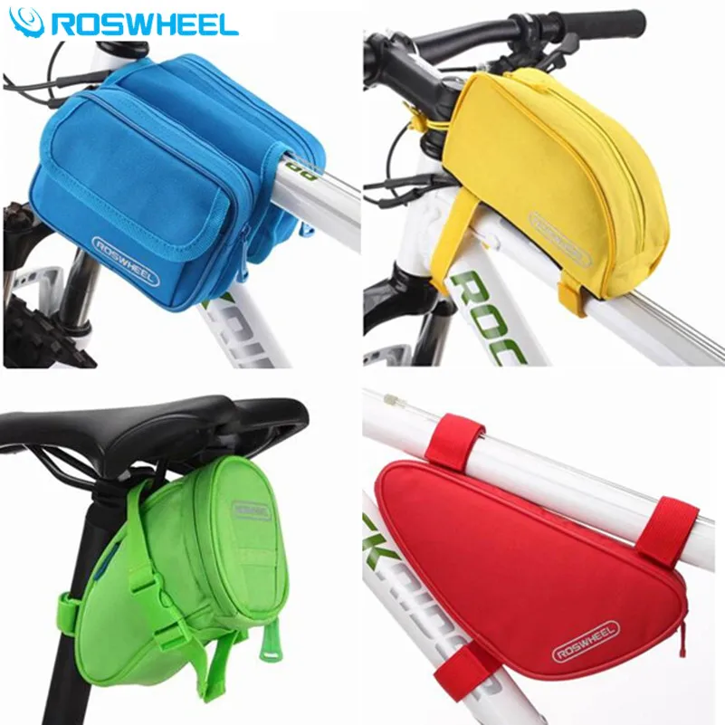 

ROSWHEEL Colorful Front Tube Frame Triangle Pannier Para Bicicleta Saddle Pouch Bicycle Cycling Basket Mountain Bike Rack Bag