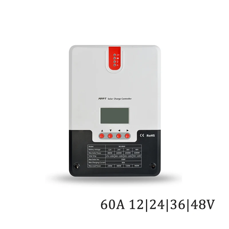 60A 12 В/24 В/36 В/48 в ЖК дисплей MPPT солнечная зарядка r seale AGM гелевый Железный литий