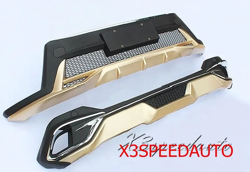 

High Quality 2PCS Plastic Luggage Front + Rear Bumper Protector Guard For Toyota Highlander 2014-2016