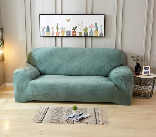 Сплошной цвет плюшевый стрейч секционный диван Чехлы все включено Полиэстер Эластичный чехол для дивана диван полотенце диванная Подушка Чехлы - Цвет: Color 4
