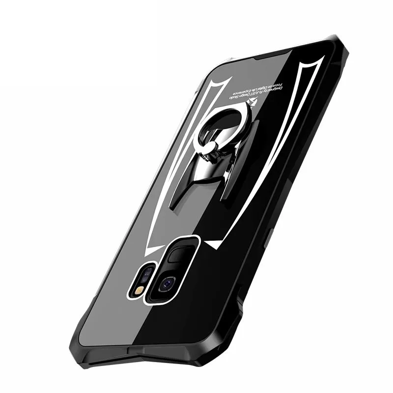 Роскошный самолет металлический бампер для samsung Galaxy s9 плюс гибридная винт кольцо держатель акриловая задняя крышка для samsung s9 s9+ Капа - Цвет: with ring