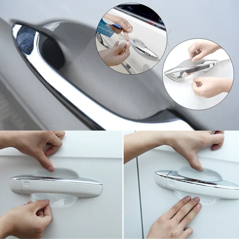 

4Pcs Car door Handle Protection Film Car sticker for Jeep Cherokee Comanche Commander Commando Compass Dispatcher Grand Cherokee