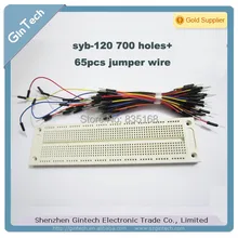 700 Points Solderless PCB Breadboard SYB-120 & 65Pcs Jumper Wires For Arduino