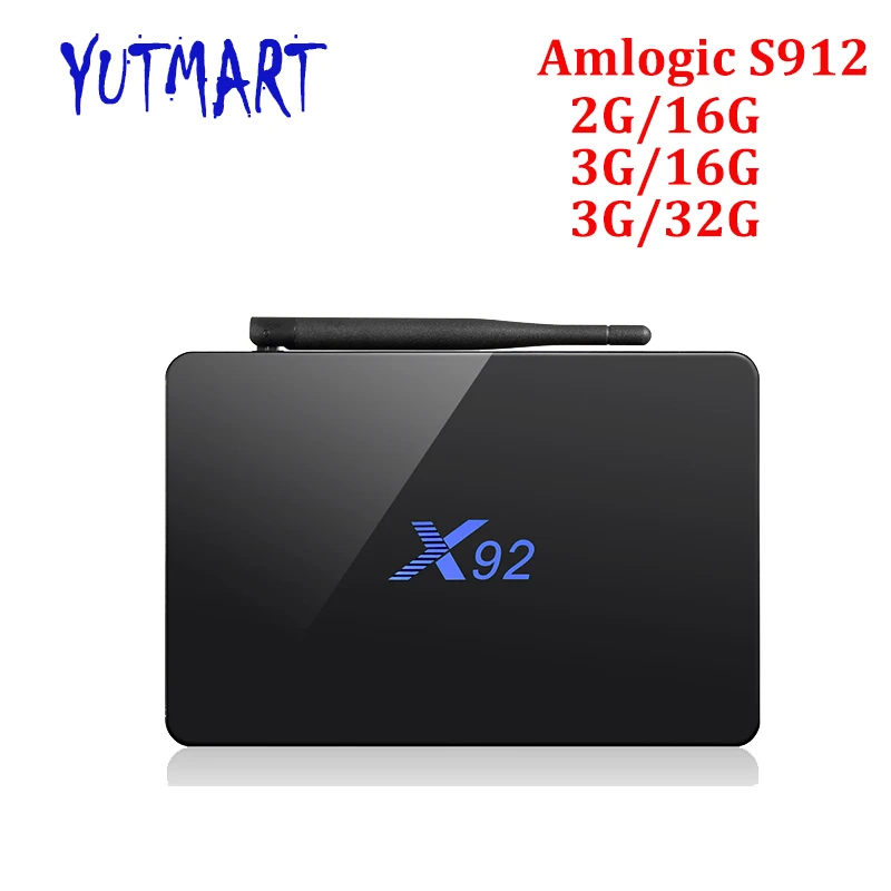 

10pcs X92 Android tv box Amlogic S912 Octa core 2GB 16GB X92 smart set top box dual wifi BT4.0 4K Media Player