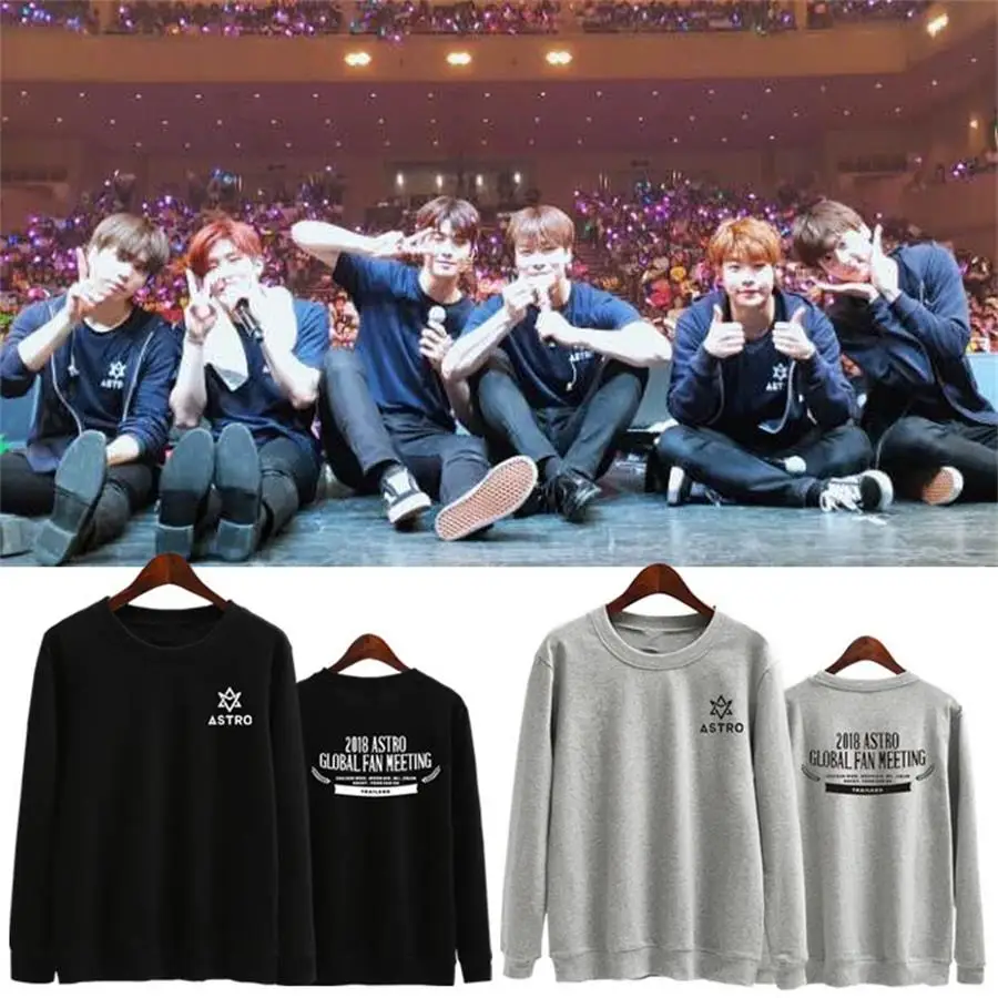 Kpop ASTRO Fan Meeting Hoodie Модный хлопковый Свободный пуловер толстовка рубашка унисекс