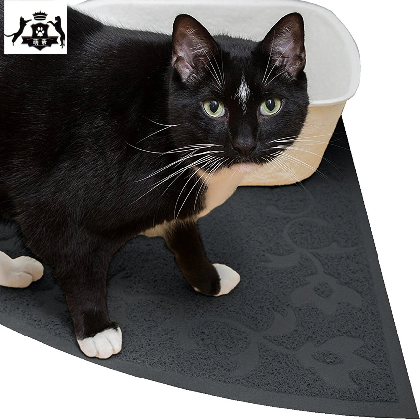 Cat Litter Mat Premium Anti Tracking Half Moon Food Litter Mat Non Skid Pet Rug Soft Touch for
