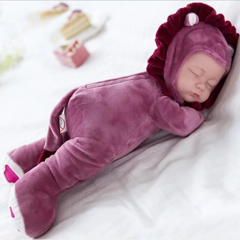 

25CM Plush Stuffed Toys Baby Dolls Reborn Colorful Sleep Doll Toy For Kids Sleep Kids Plush doll For Girl Toys Gift
