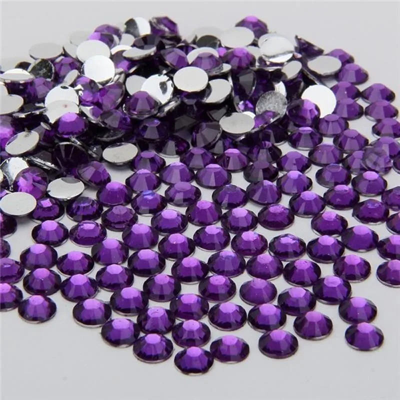 Wholesale 2000pcs in Bulk Round Rhinestone Acrylic Flatback Beads