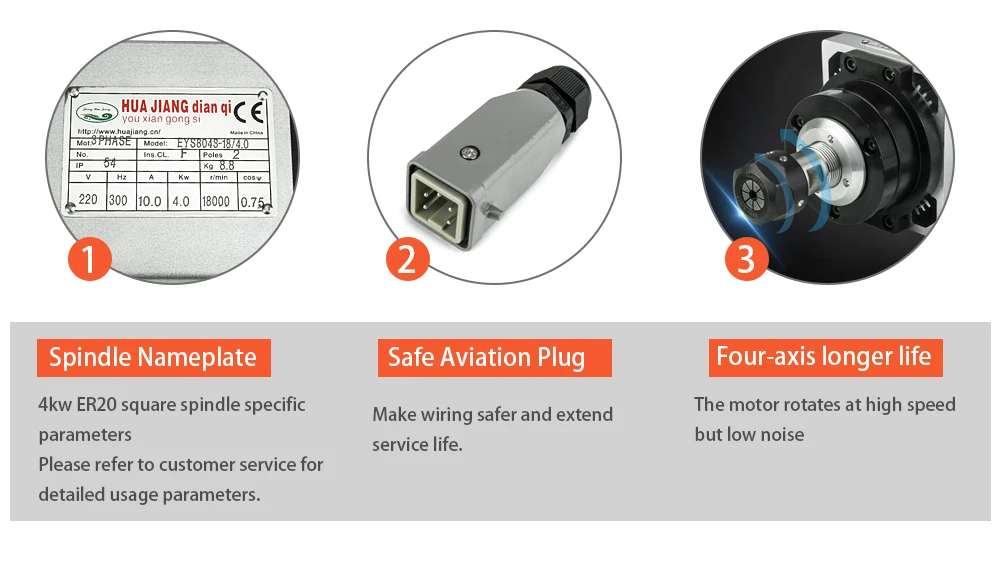 4 кВт Мотор шпинделя с воздушным охлаждением комплект с 4 подшипниками+ 220 В/4 кВт инвертор+ 13 шт. ER20 квадратный фрезерный станок комплект шпинделя