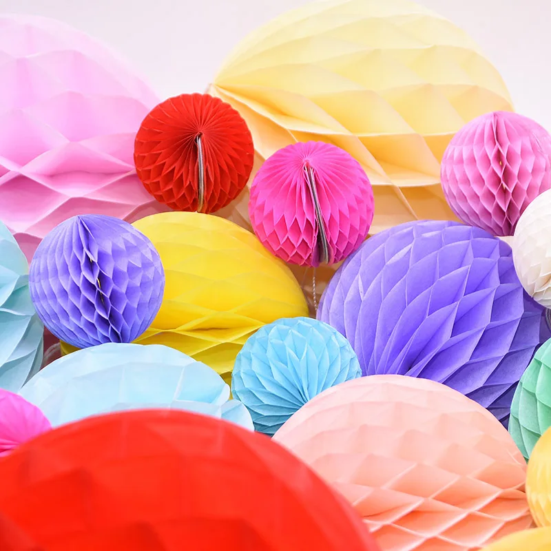 

10Pcs 5-30cm Honeycomb Ball Paper Flower Ball Baby Shower Decorative Paper Lantern Wedding Kid Birthday Decoration