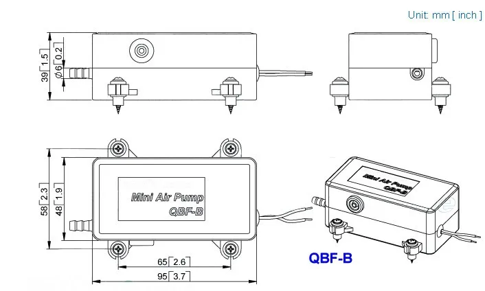 DC маленький Электрический воздушный компрессор насос QBF-B 220V