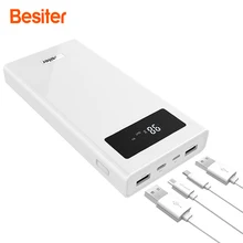  Besiter Power Bank 20000 mAh For Xiaomi Mi 2 Quick Charge 3.0 PowerBank Portable Charger External Battery For iPhone Pover Bank