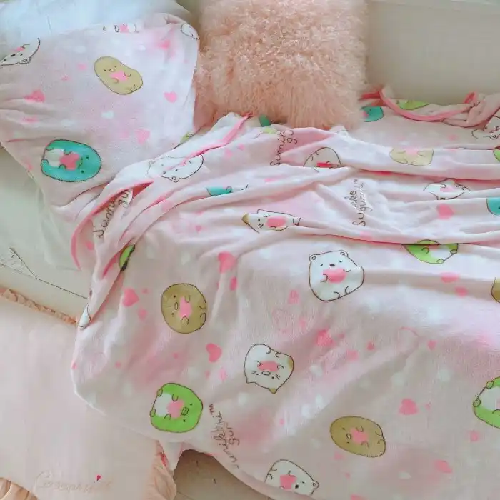 Sumikko Gurashi pink fleece Blankets Throws quilt soft blanket pillowcase new