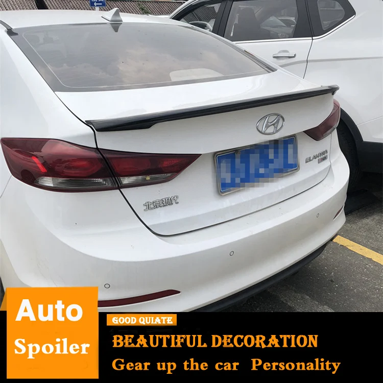 

Fit For 2016 2017 2018 Hyundai Elantra Spoiler Sport ABS Material Black white Carbon fiber Car Rear Wing Trunk Rear Spoiler