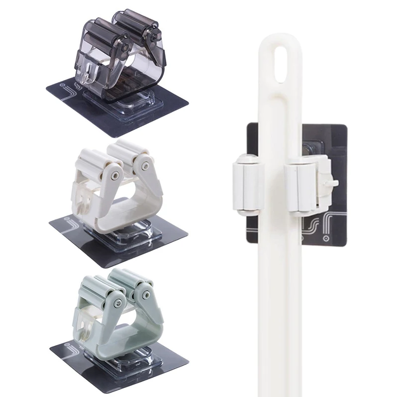 

New Arrival Kitchen Wall Mounted Mop Organizer Holder Brush Broom Hanger Storage Rack Bathroom Organizer Mop Broom Holder Clip