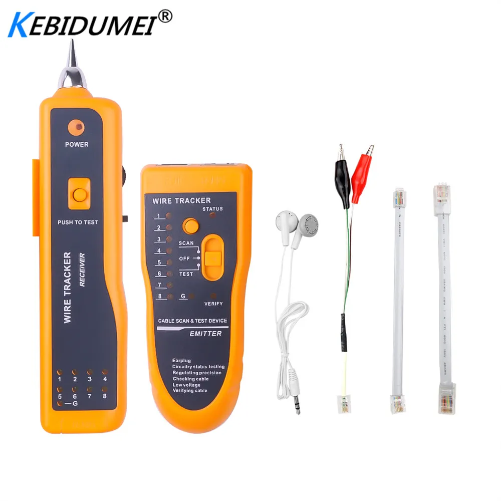 

kebidumei Cat5 Cat6 RJ45 UTP STP Line Finder Telephone Wire Tracker Tracer Diagnose Tone Tool Kit LAN Network Tester