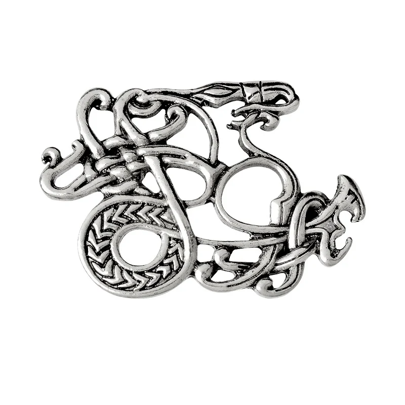 2018 New Arrival Nordic Scandinavian Talisman Brooch Pin Vintage Alloy Dragon Broach Homme Lapel