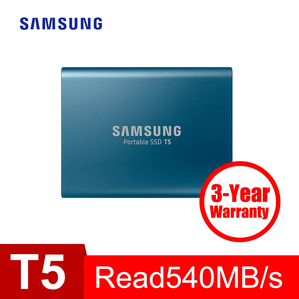 Портативный SSD накопитель Samsung T5 250 ГБ 500 Гб ТБ внешний твердотельный жесткий диск