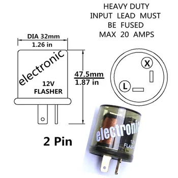 

ARMSKY 2pin 12V Relay chrome Electronic LED Turn Signal Flasher Relay motorcycle flasher relay Compatible,Handles up to 20 Amps